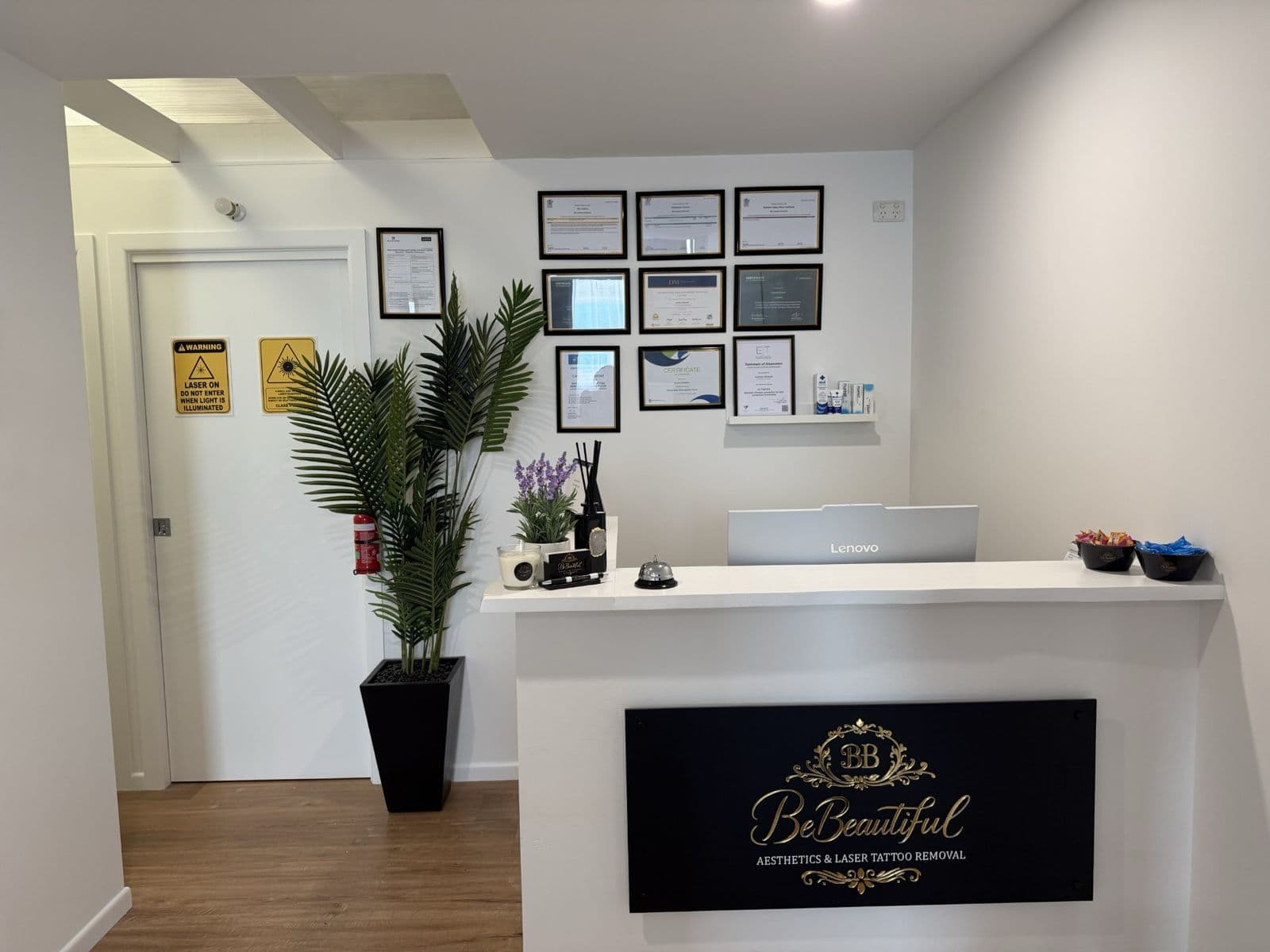 BeBeautiful Aesthetics studio reception